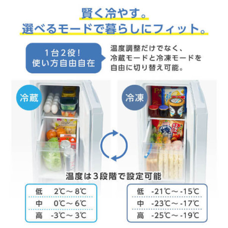 家電 |冷蔵庫・冷凍庫 |MAXZEN JF93HD01BK ブラック [冷凍庫 (93L・右